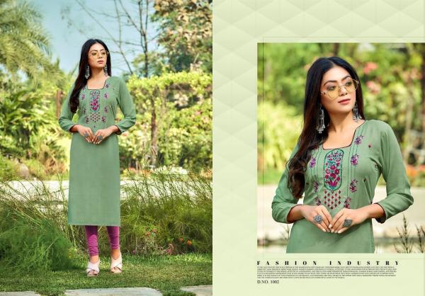 Jinesh Nx Aaliya 2 Rayon Fancy Handwork Kurti 